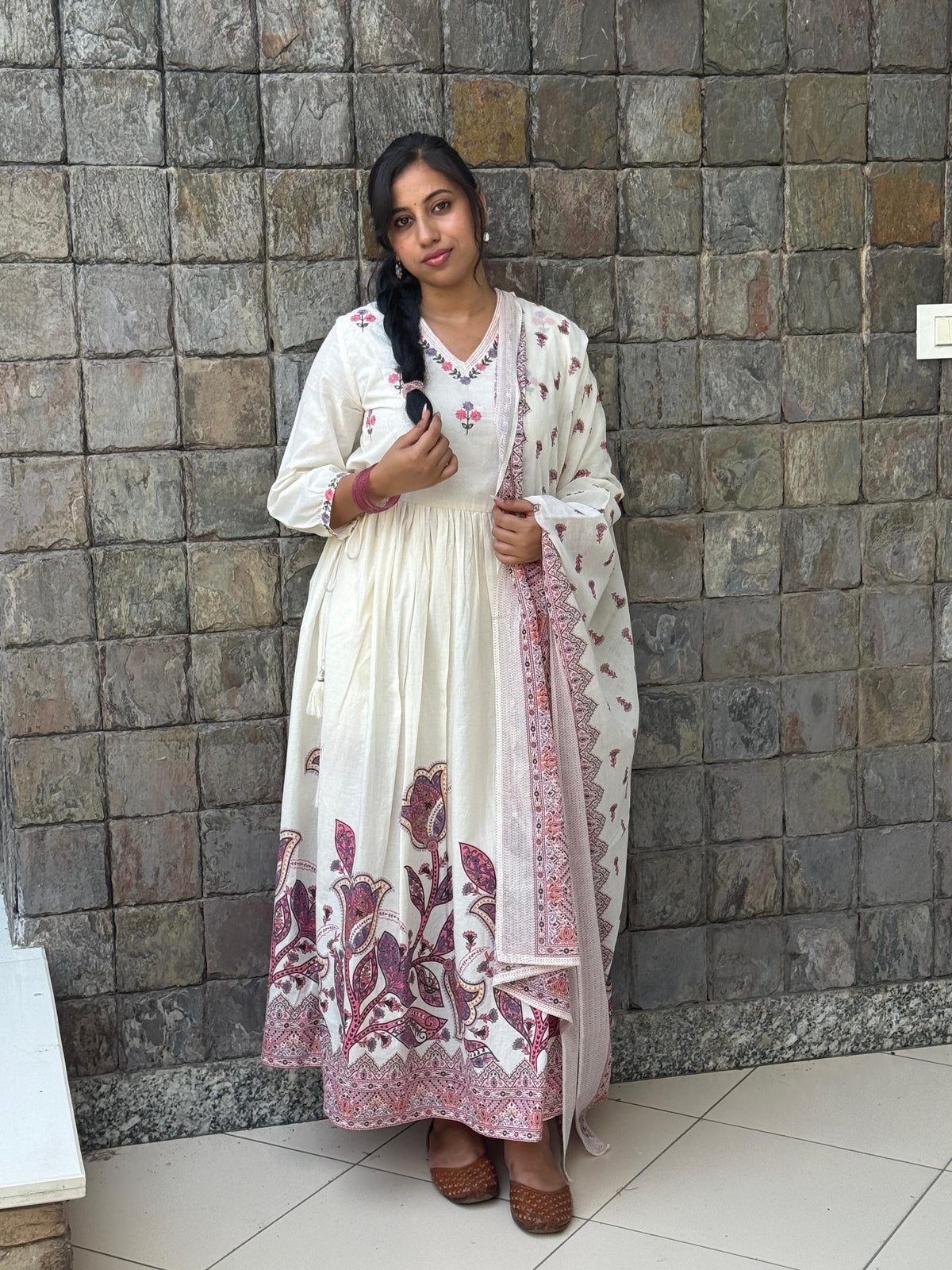 Rooh — Ivory Floral Anarkali Set