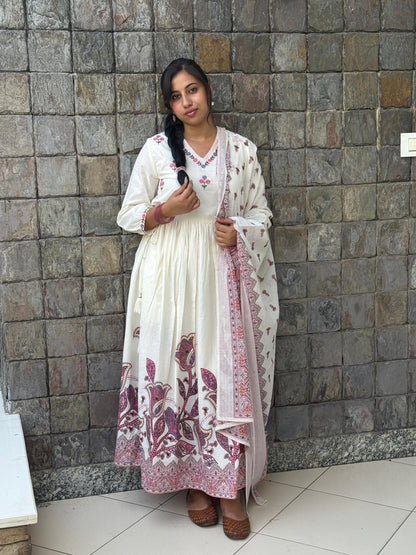 Rooh — Ivory Floral Anarkali Set