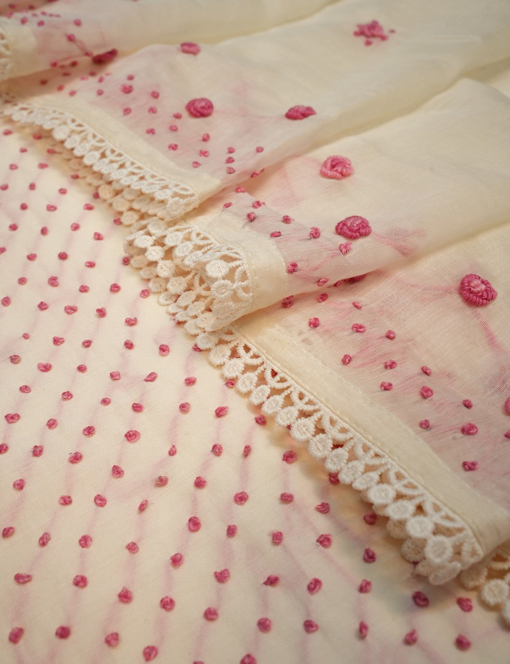 Ivory Pink Polka